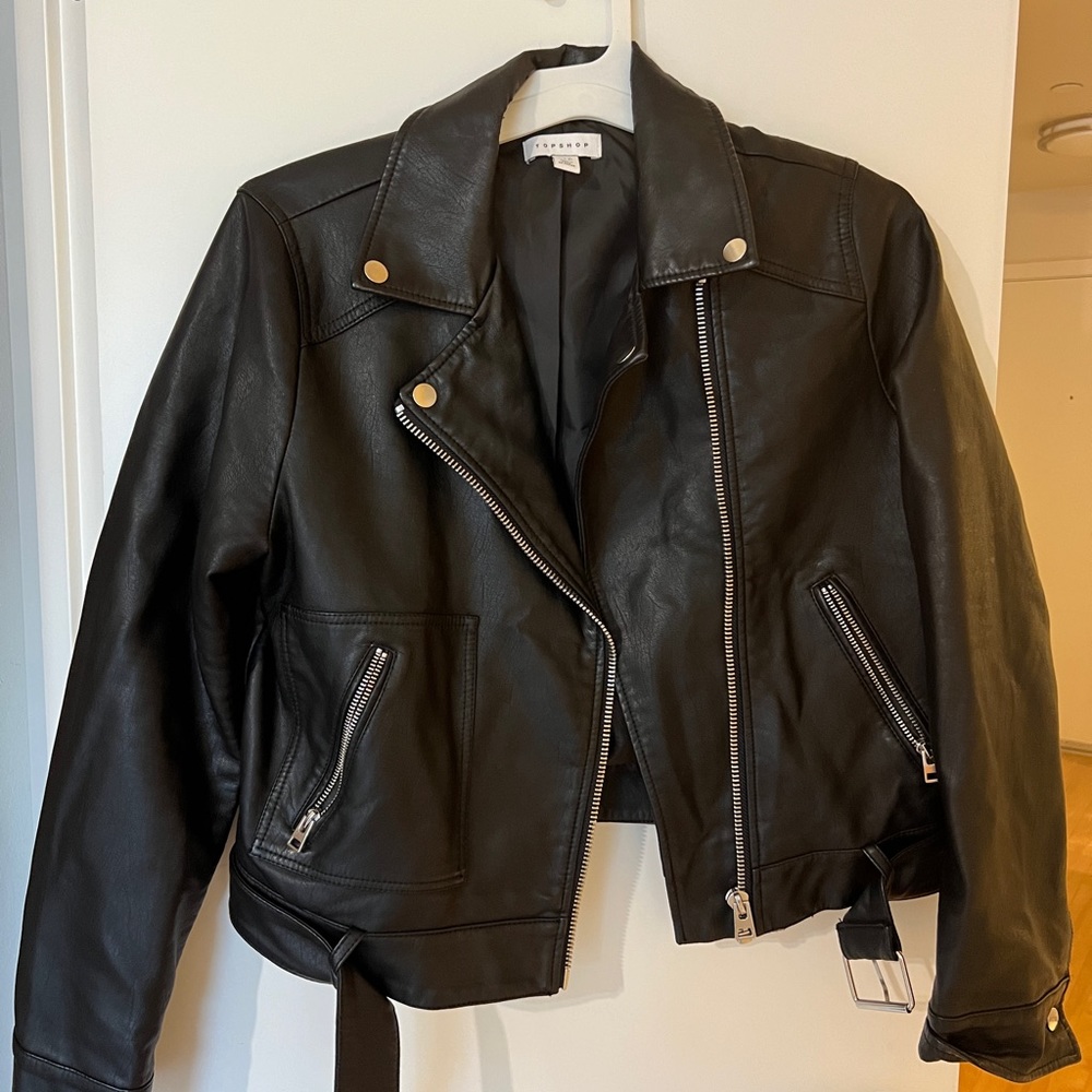 Top shop faux leather jacket size 8